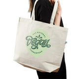 Custom Large Recycled Cotton Canvas Tote Bag With Logo