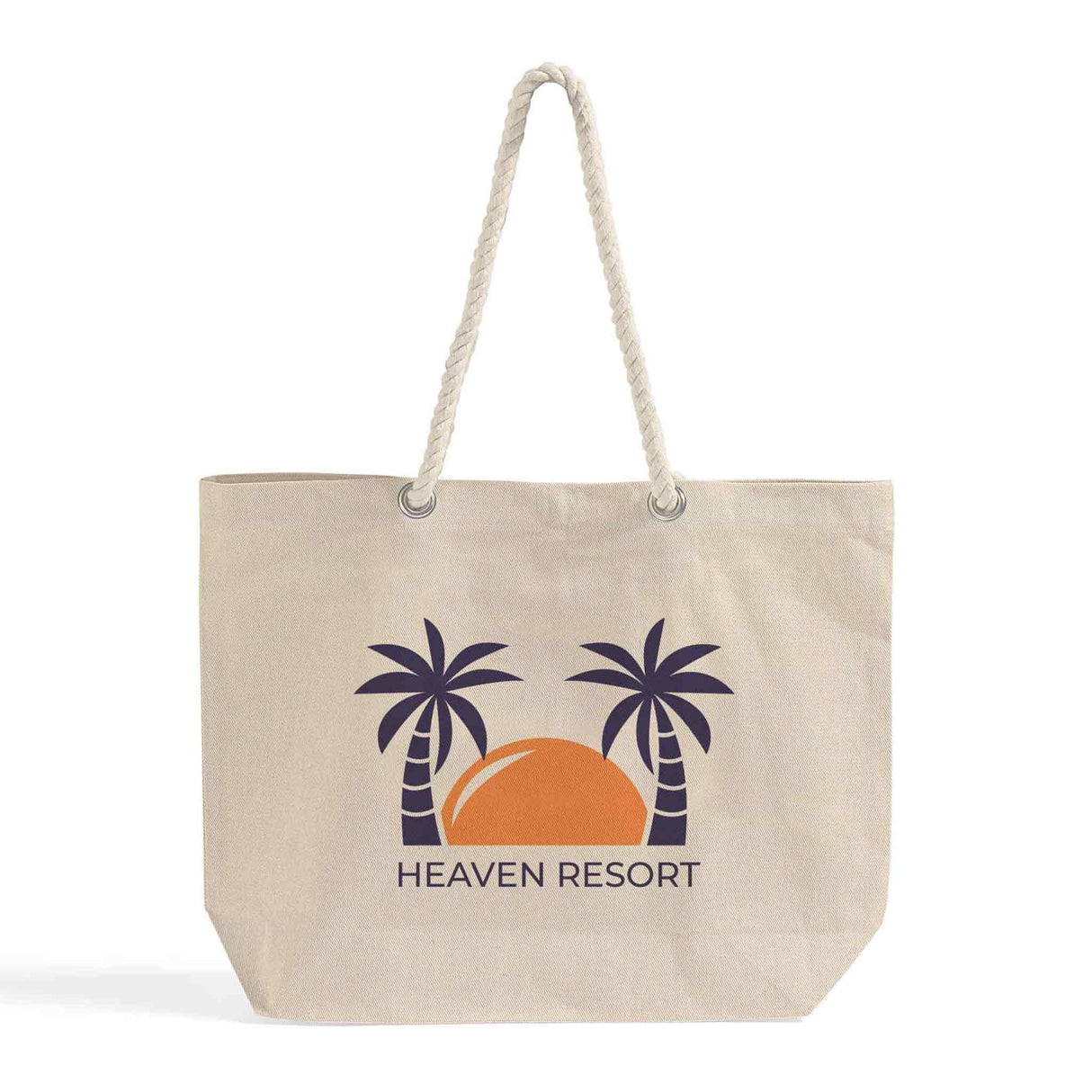 Custom Rope Handle Beach Tote Bag