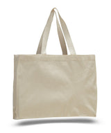 Full Gusset Canvas Cheap Tote Bags Natural
