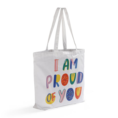Custom Printed LARGE Soft-Touch Tote Bag - White