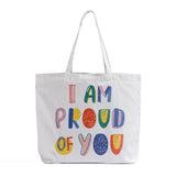 Custom Printed LARGE Soft-Touch Tote Bag - White