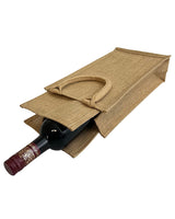Natural Jute Wine Bags / Burlap Wine Tote Bags with Removable Dividers