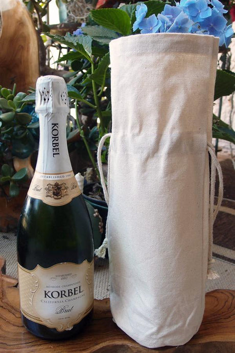 Canvas Wine Bag with Drawstring for Wedding Decorations - By Bundle