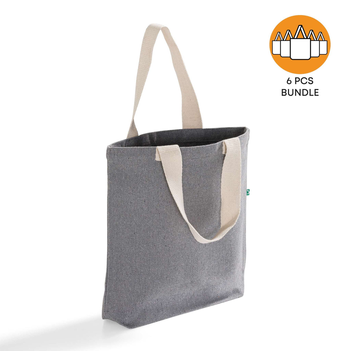6 ct Recycled Canvas Tote Bag With Bottom Gusset - By Bundle