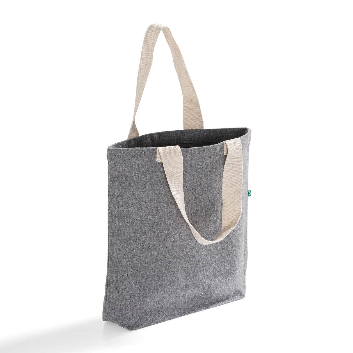 ash gray recycled canvas tote with gusset 