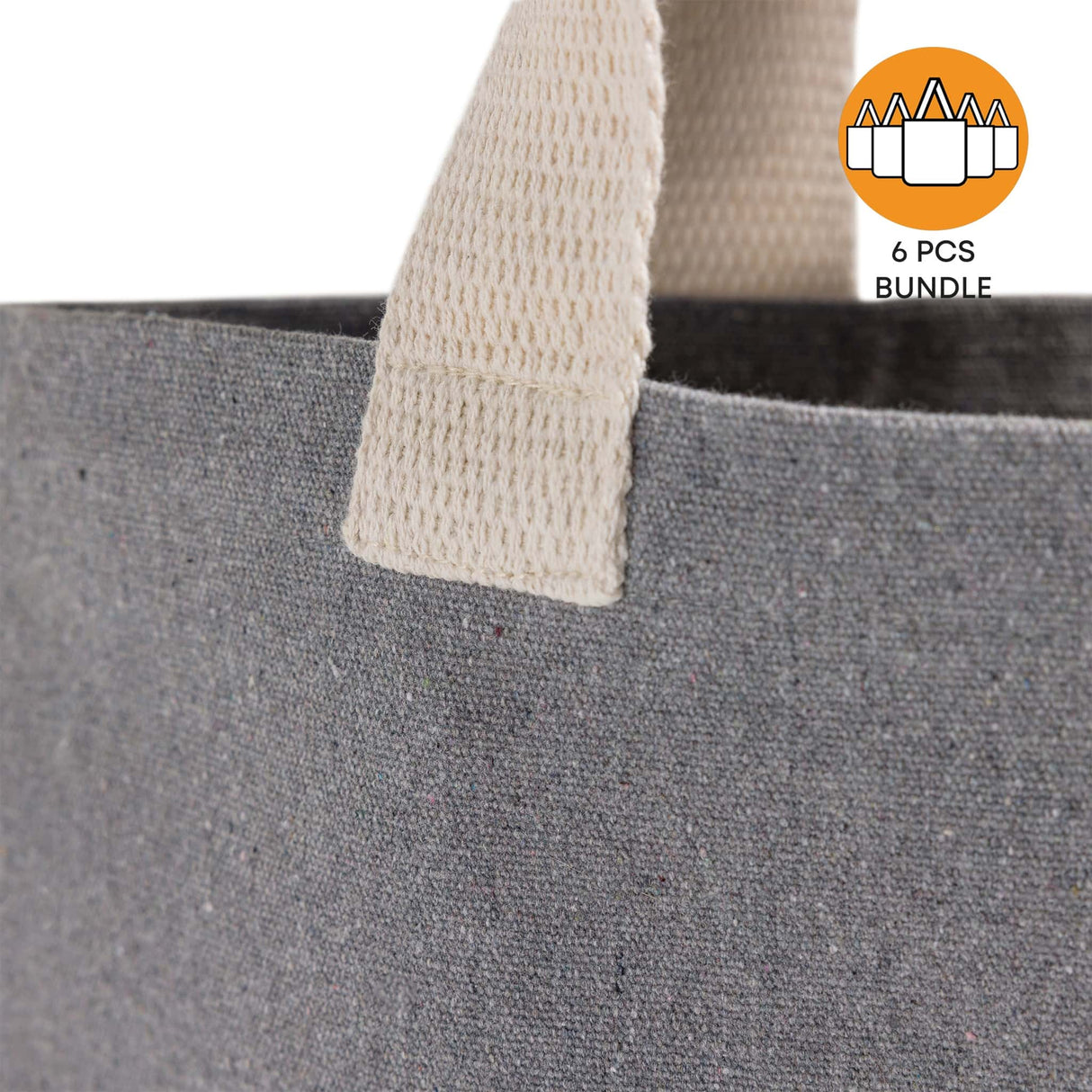 6 ct Recycled Canvas Tote Bag With Bottom Gusset - By Bundle