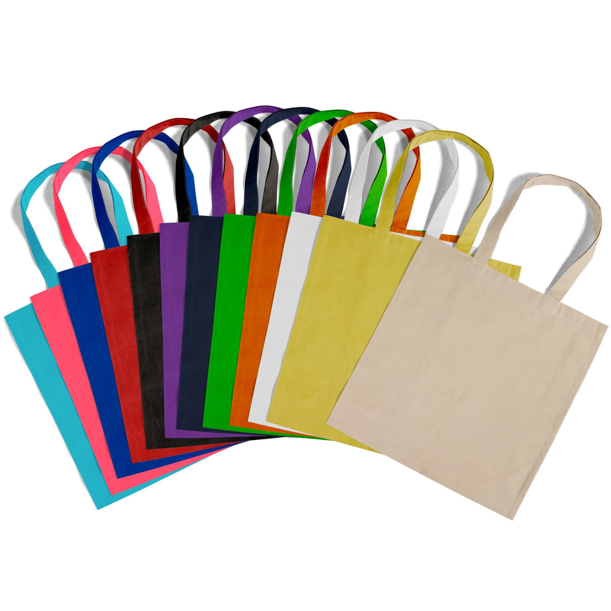 Assorted Color Cotton Tote Bags Pack of 12 – Closeout Deal