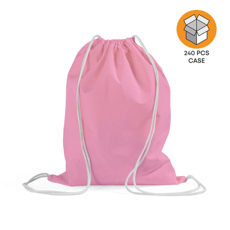 240 ct Economical Sport Cotton Drawstring Bag Cinch Packs - By Case