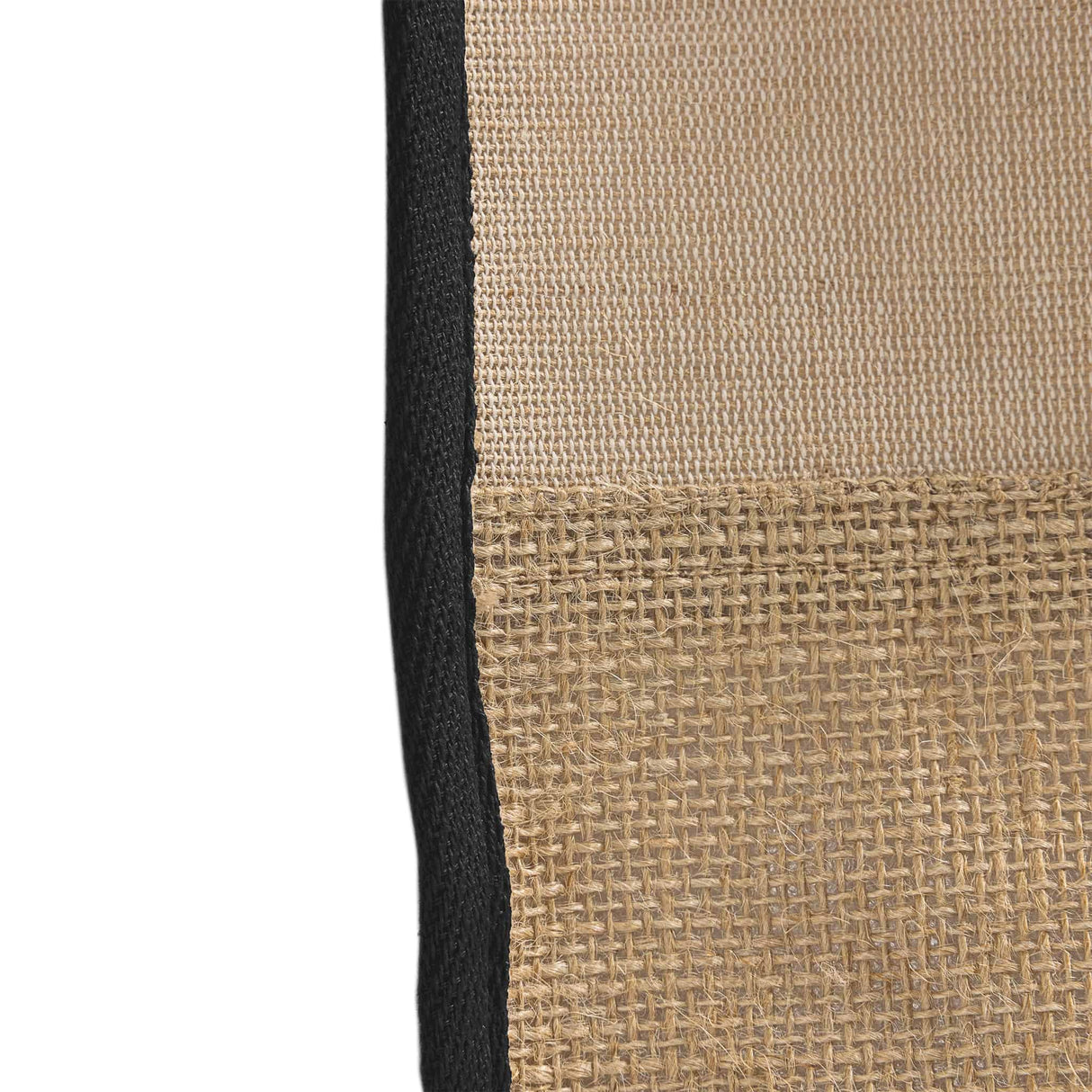 black jute blend tote bag with gusset