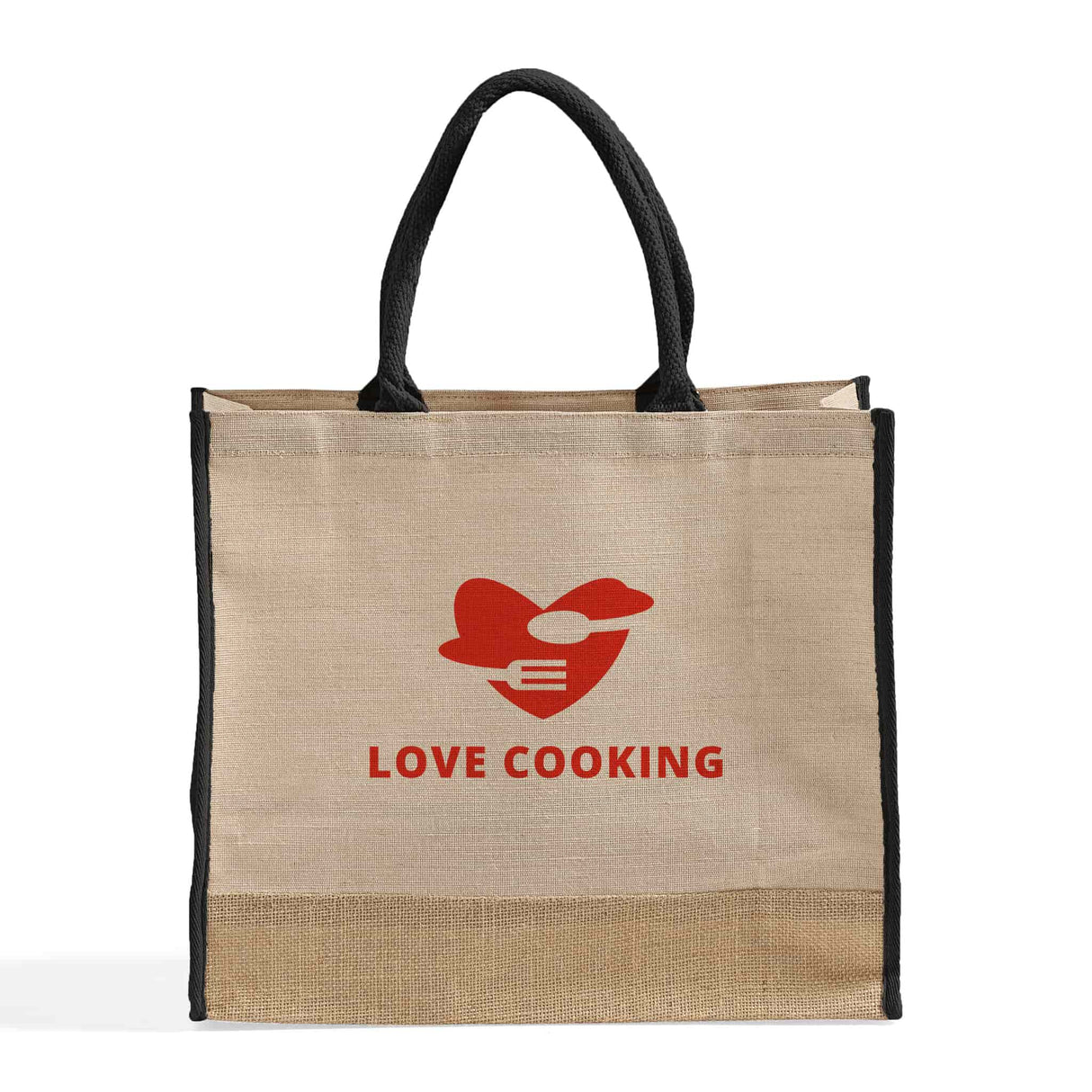 Large Reusable Jute Blend Tote Bags Customized - Personalized Large Reusable Jute Tote Bags With Your Logo - TJ913