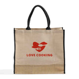 Large Reusable Jute Blend Tote Bags Customized - Personalized Large Reusable Jute Tote Bags With Your Logo - TJ913