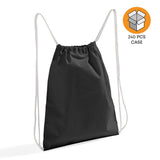 Black Small Canvas Drawstring Backpack Case