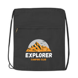 Custom Black Zippered Cotton Canvas Drawstring Bag