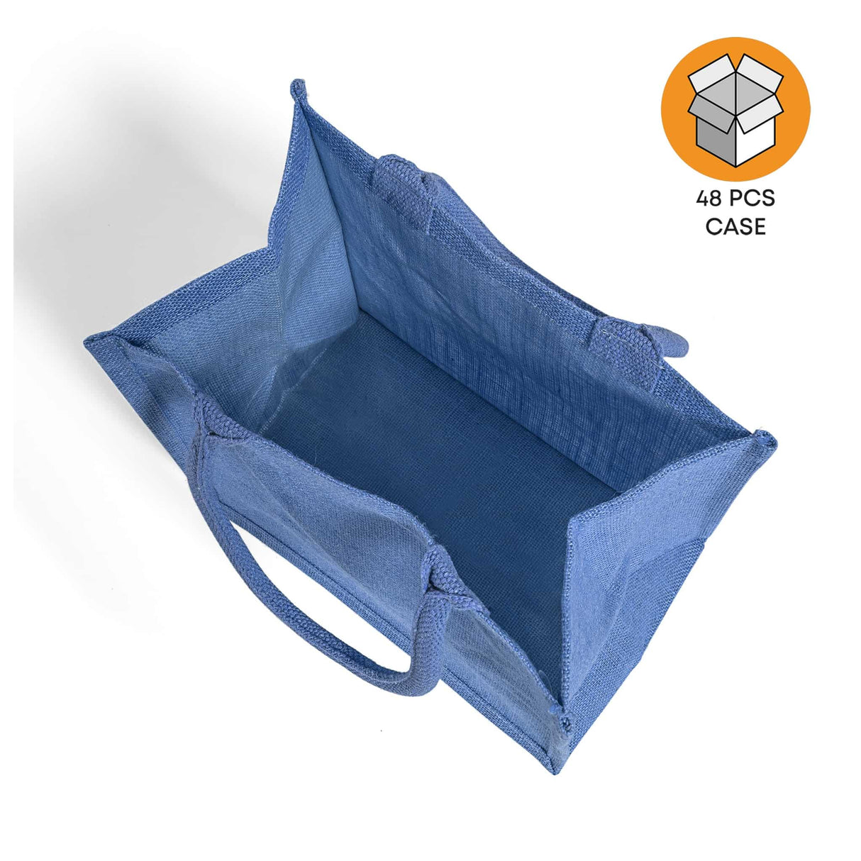 48 ct Square Burlap Bags - Wholesale Jute Tote Bags W/Deep Full Gusset - By Case