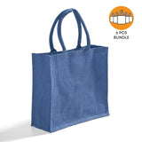 6 ct Large Burlap Shopping Bags / Reusable Jute Totes - By Bundle