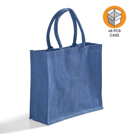 48 ct Large Burlap Shopping Bags / Reusable Jute Totes - By Case