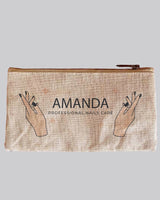 Rectangular Jute / Canvas Pouch with Zipper Closure w/ Your Logo