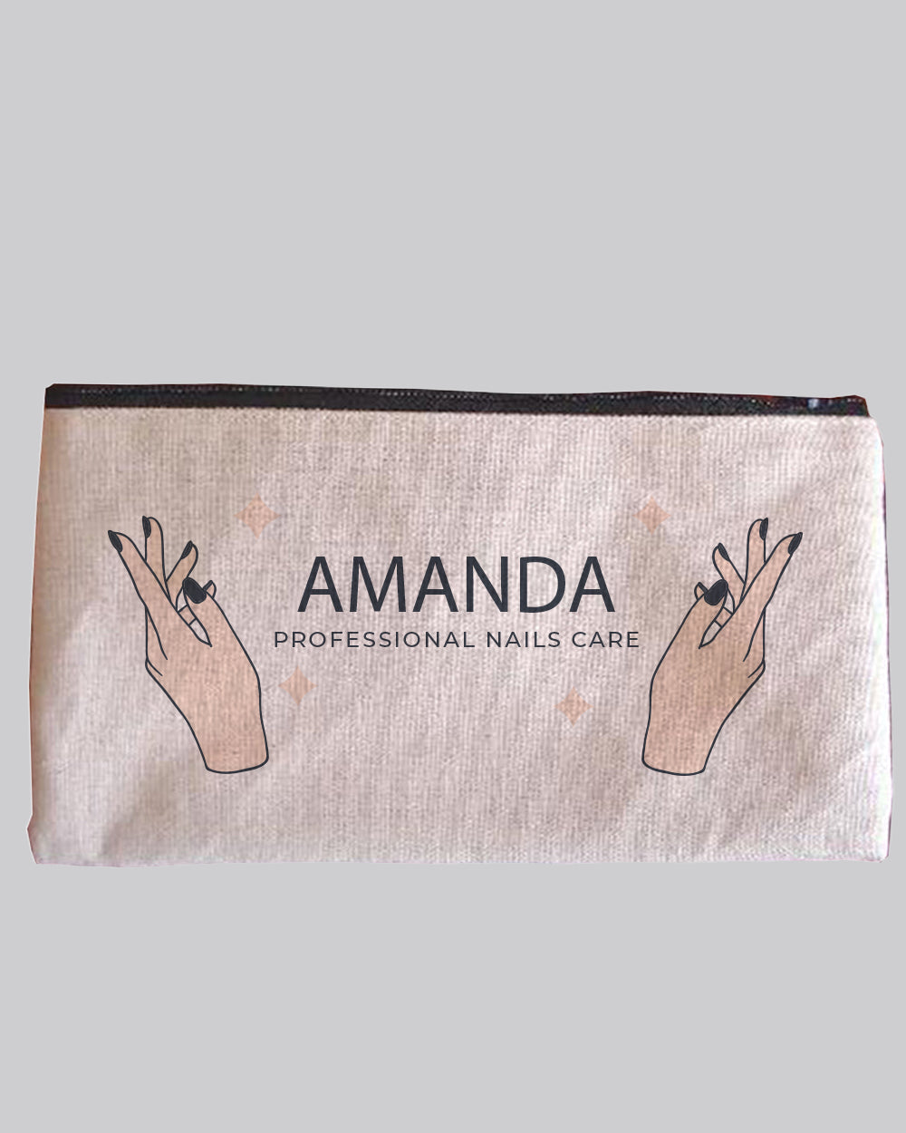 Rectangular Jute / Canvas Pouch with Zipper Closure w/ Your Logo