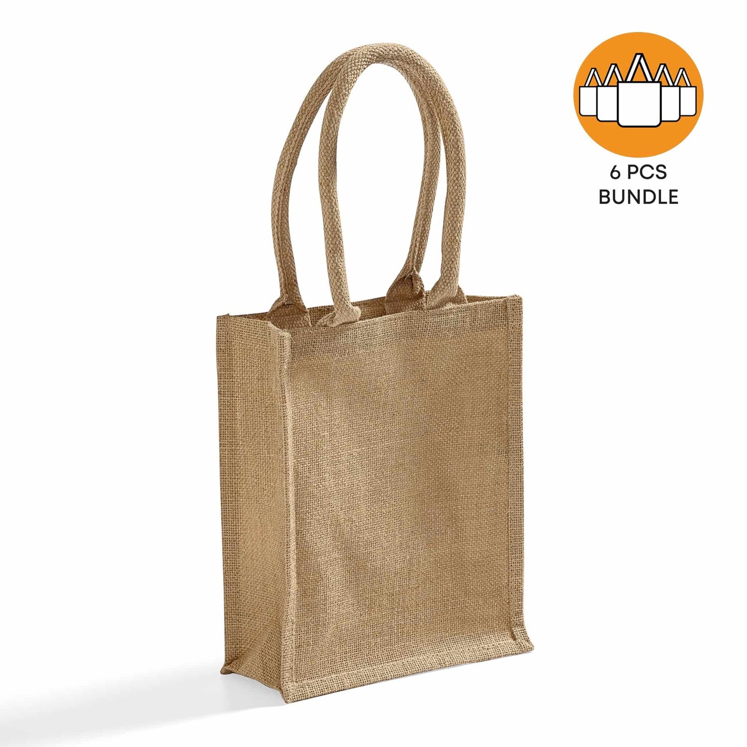 ct Small Burlap Bags Jute Book Bag with Full Gusset By Bundle