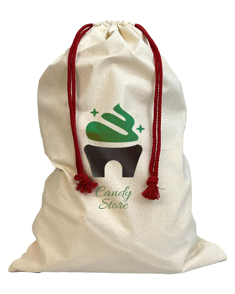 Customized Wholesale 24" Cotton Laundry Bags / Santa Sacks - Personalized Laundry Bags With Your Logo
