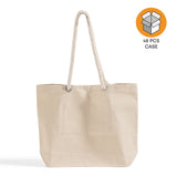 48 ct Canvas Beach Tote Bag with Fancy Rope Handles- By Case