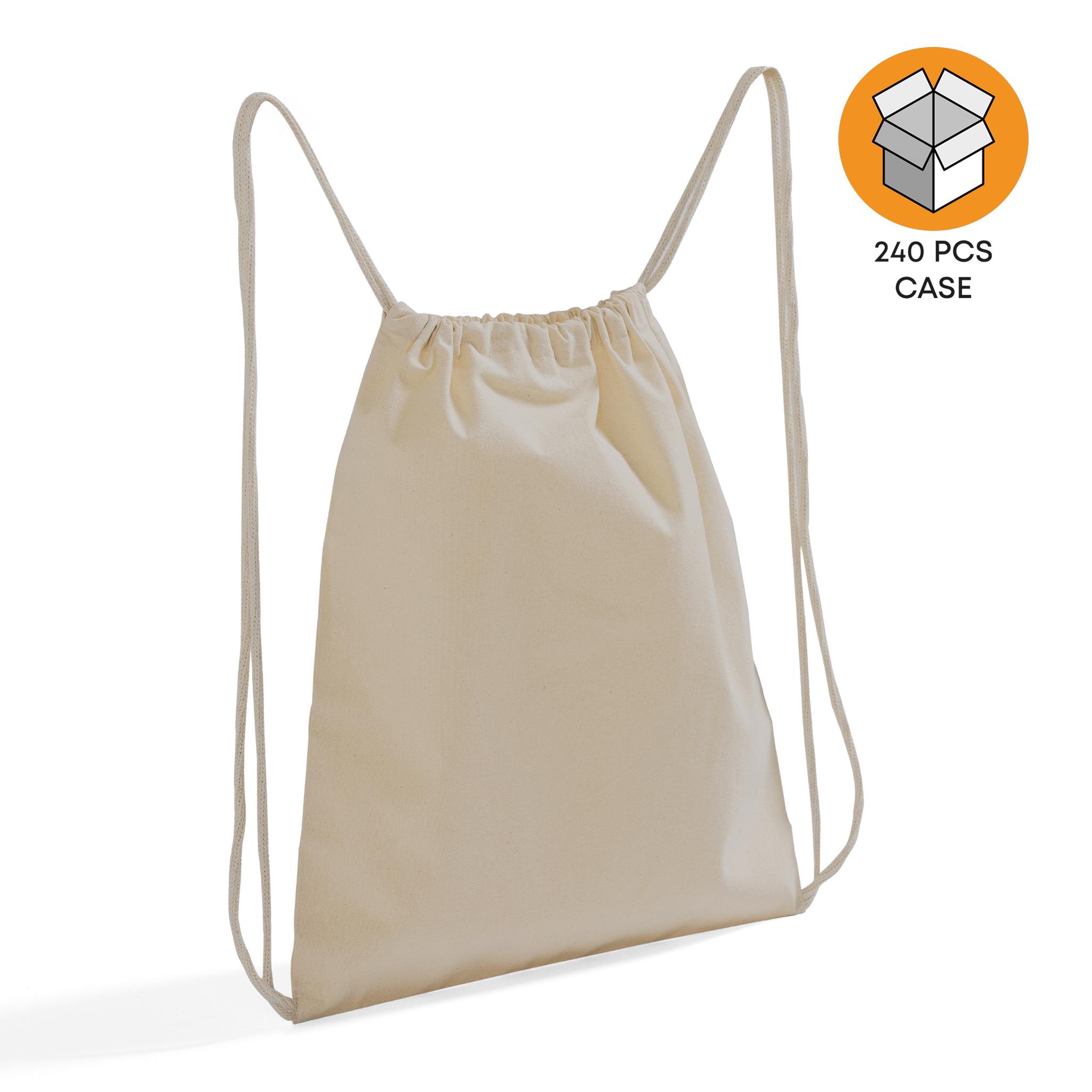 240 ct Small Canvas Drawstring Backpack / Cinch Packs - By Case