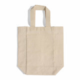 canvas gusseted double wine tote bag