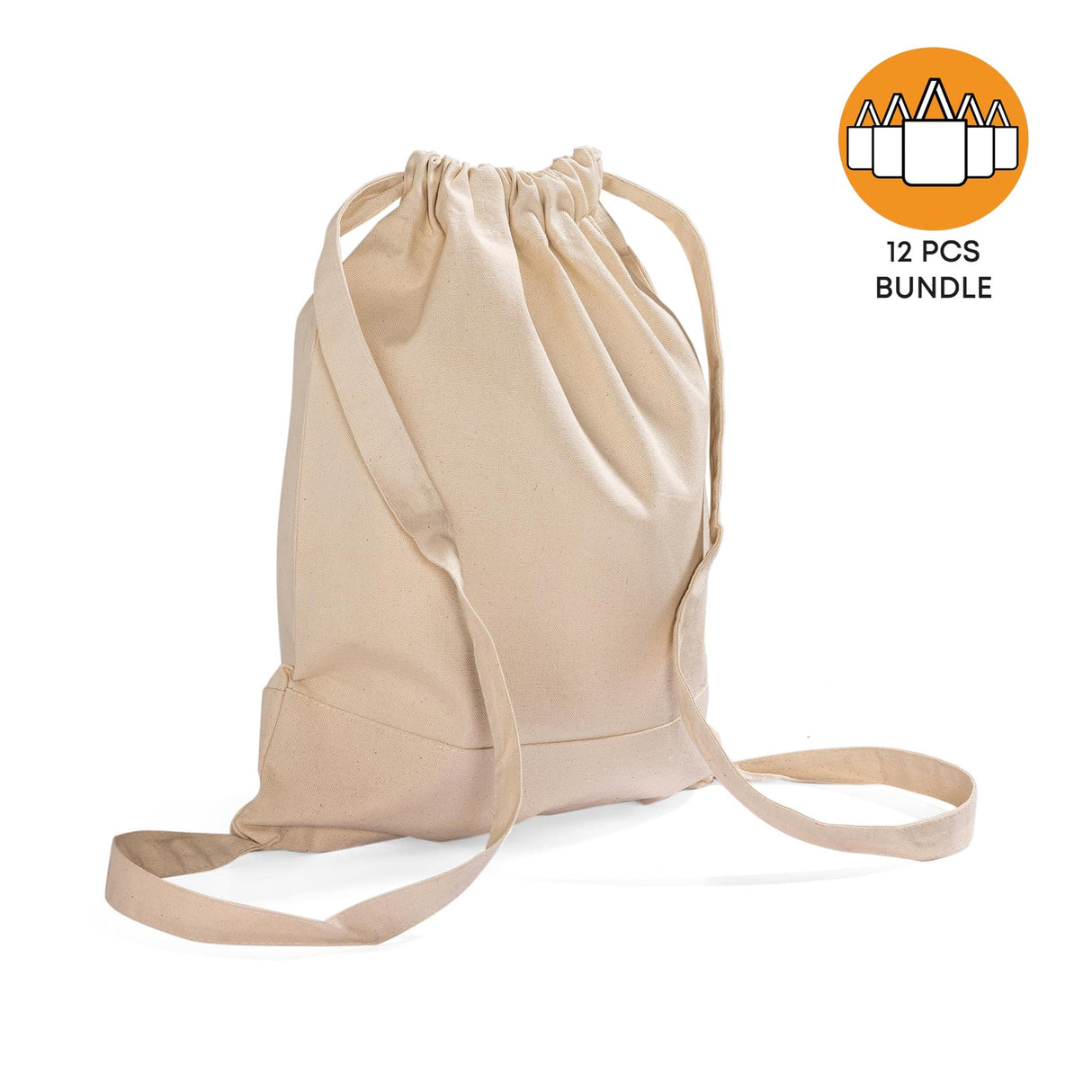 12 ct Two Tone Canvas Sport Backpacks / Wholesale Drawstring Bags - By Dozen