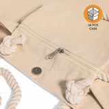 48 ct Large Canvas Beach Tote Bag with Fancy Rope Handles - By Case