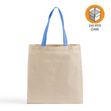 240 ct Wholesale Tote Bags With Color Handles 100% Cotton - By Case