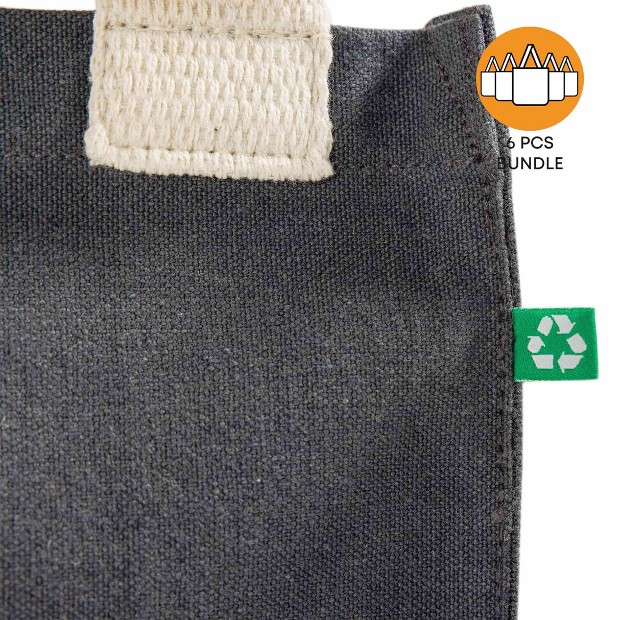 6 ct Recycled Canvas Book Bag with Full Gusset - By Bundle