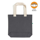 6 ct Recycled Canvas Tote Bag With Bottom Gusset - By Bundle