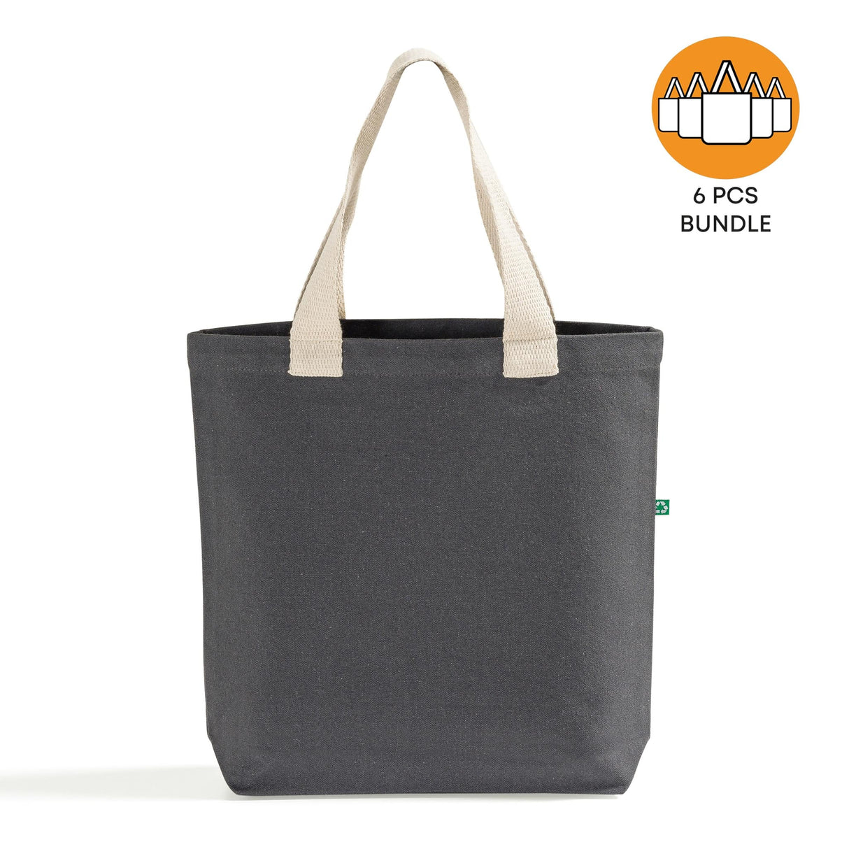 6 ct Recycled Canvas Tote Bag With Bottom Gusset - By Bundle
