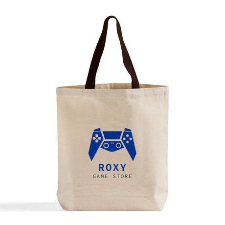 Color Handle Logo Custom Tote Bags - Canvas Tote Bags With Your Logo