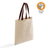 240 ct Wholesale Tote Bags With Color Handles 100% Cotton - By Case