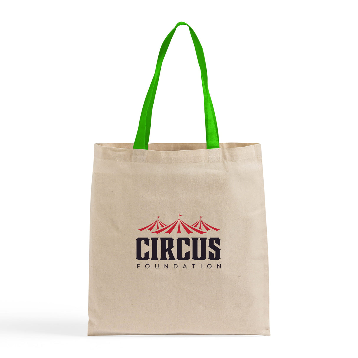 Color Handle Customized Cotton Tote Bags / Promo Logo Tote Bags Two Tone - TB160