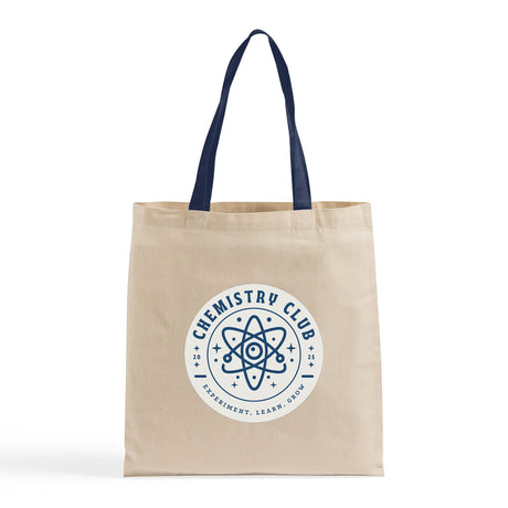 Color Handle Customized Cotton Tote Bags / Promo Logo Tote Bags Two Tone - TB160