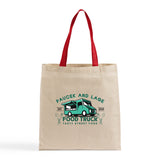 Color Handle Customized Cotton Tote Bags / Promo Logo Tote Bags Two Tone - TB160