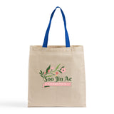 Color Handle Customized Cotton Tote Bags / Promo Logo Tote Bags Two Tone - TB160