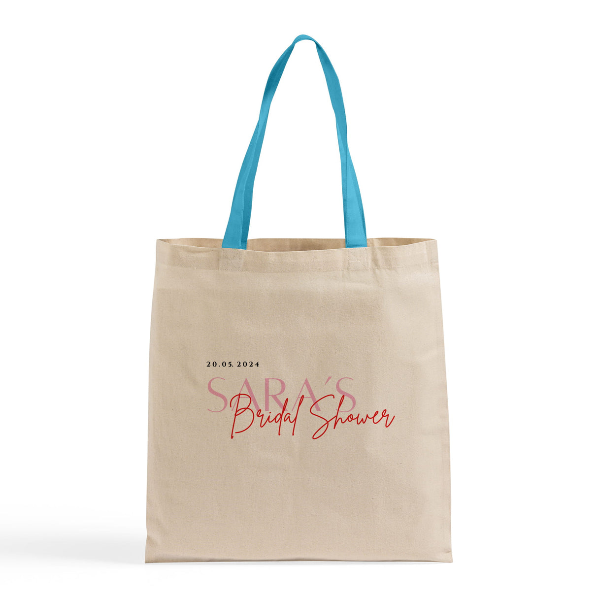 Color Handle Customized Cotton Tote Bags / Promo Logo Tote Bags Two Tone - TB160