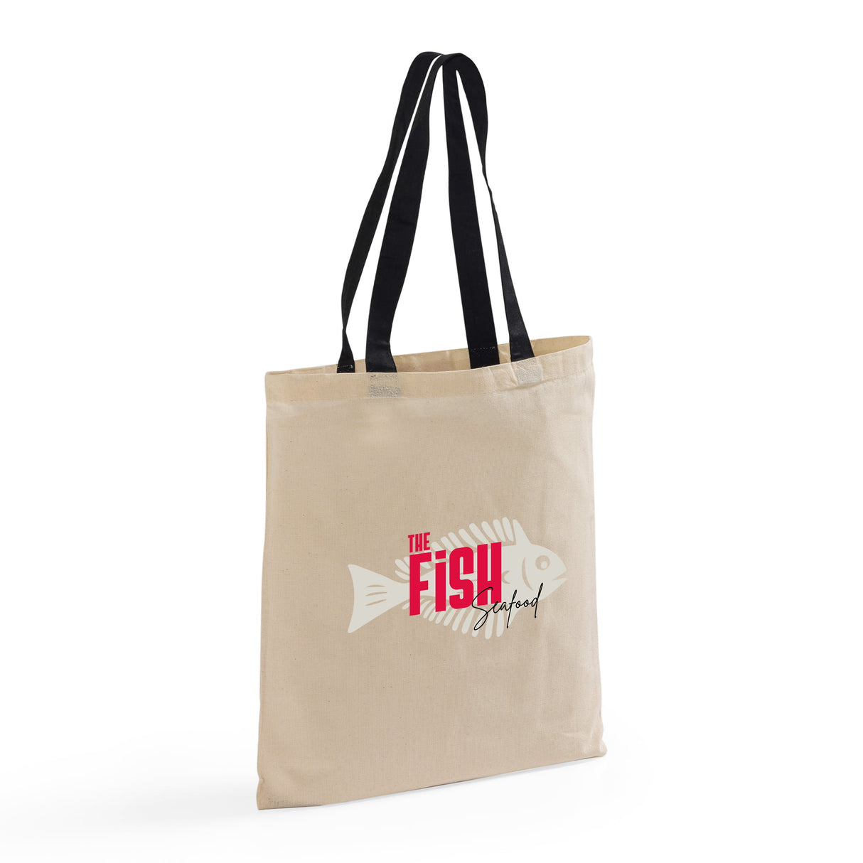 Color Handle Customized Cotton Tote Bags / Promo Logo Tote Bags Two Tone - TB160