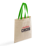 Color Handle Customized Cotton Tote Bags / Promo Logo Tote Bags Two Tone - TB160