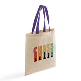 Color Handle Customized Cotton Tote Bags / Promo Logo Tote Bags Two Tone - TB160