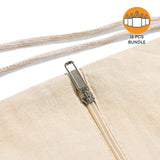 Zippered Canvas Drawstring Bag