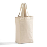 cotton canvas double bottle wine tote