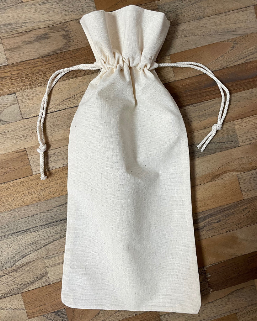 12 ct Cotton-Jute Natural Wine Bags with Drawstrings Closure 12 ct Cotton-Jute Natural Wine Bags with Drawstrings Closure
