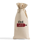 Printed Cotton-Jute Natural Wine Bags with Drawstrings Closure - Custom Jute Drawstrings With Your Logo