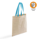 240 ct Wholesale Tote Bags With Color Handles 100% Cotton - By Case