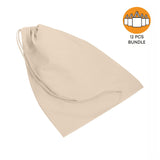 12 ct Cotton Shoe Bags / Value Drawstring Bags - By Dozen