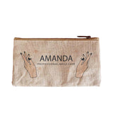 Rectangular Jute / Canvas Pouch with Zipper Closure w/ Your Logo